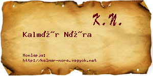 Kalmár Nóra névjegykártya